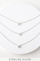 Glimmering Trinity Sterling Silver Layered Rhinestone Necklace | Lulus