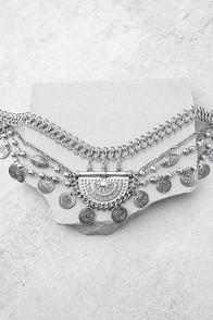 Lulus Festival Favorite Silver Coin Belt