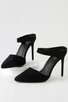 Vigo Fiore Reta Black Suede Pointed Toe Heels | Lulus