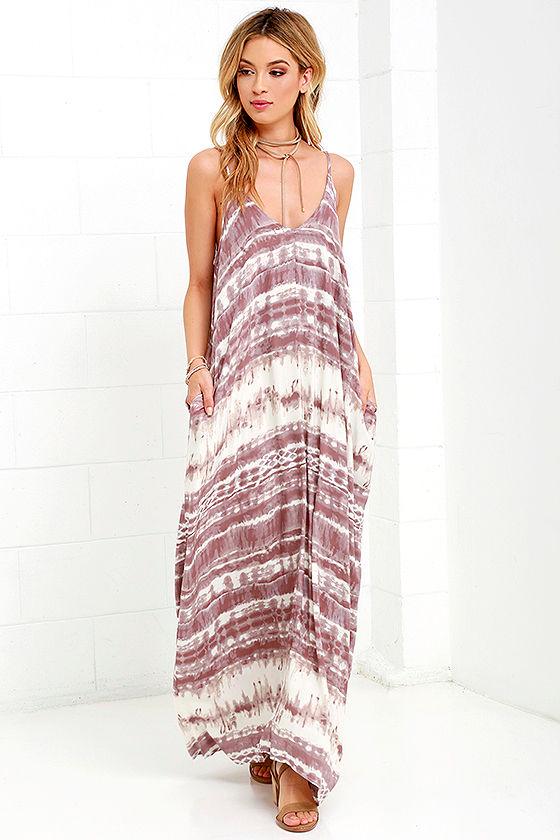 Yours Tule Mauve Tie-dye Maxi Dress | Lulus
