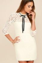 Lulus | Classmate White Lace Dress
