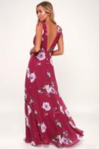 Romantic Possibilities Magenta Floral Print Maxi Dress | Lulus