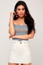 Free People She's All That Off-white Denim Mini Skirt | Lulus