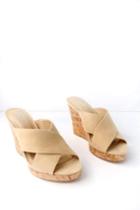 Charles By Charles David Latrice Nude Suede Wedge Sandal Heels | Lulus