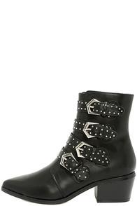 Hotsoles Fallon Black Belted Mid-calf Boots