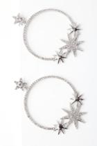 Glow Up Silver Star Rhinestone Hoop Earrings | Lulus