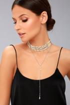 Lulus | Attract Love Silver And Pearl Layered Choker Necklace