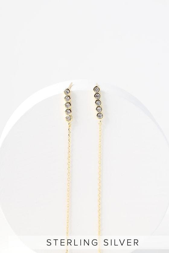 Let Me Be Your Star Gold Rhinestone Earrings | Lulus