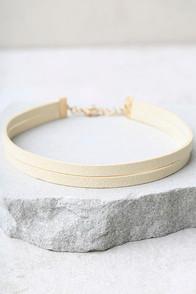 Lulus Get Out Of Town Cream Layered Choker Necklace