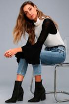 Kendall + Kylie | Fallyn Black Suede Pointed Mid-calf High Heel Boots | Size 5.5 | Vegan Friendly | Lulus