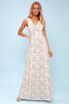 Alara White Lace Maxi Dress | Lulus