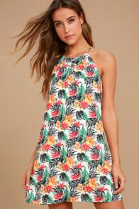 Lucy Love Late Night Dinner White Floral Print Dress