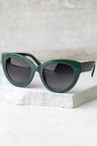 Perverse Dahlia Dark Green Cat-eye Sunglasses