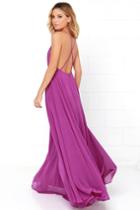 Lulus | Mythical Kind Of Love Magenta Maxi Dress | Size Large | Purple | 100% Polyester