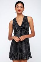 You Got It Black Polka Dot Mini Dress | Lulus