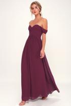 Harmonious Love Burgundy Off-the-shoulder Maxi Dress | Lulus