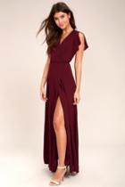 Heart Of Marigold Burgundy Wrap Maxi Dress | Lulus