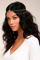 Lulus Cosmic Ascension Gold Rhinestone Headpiece