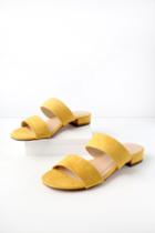 Devin Mustard Suede Slide Sandal Heels | Lulus