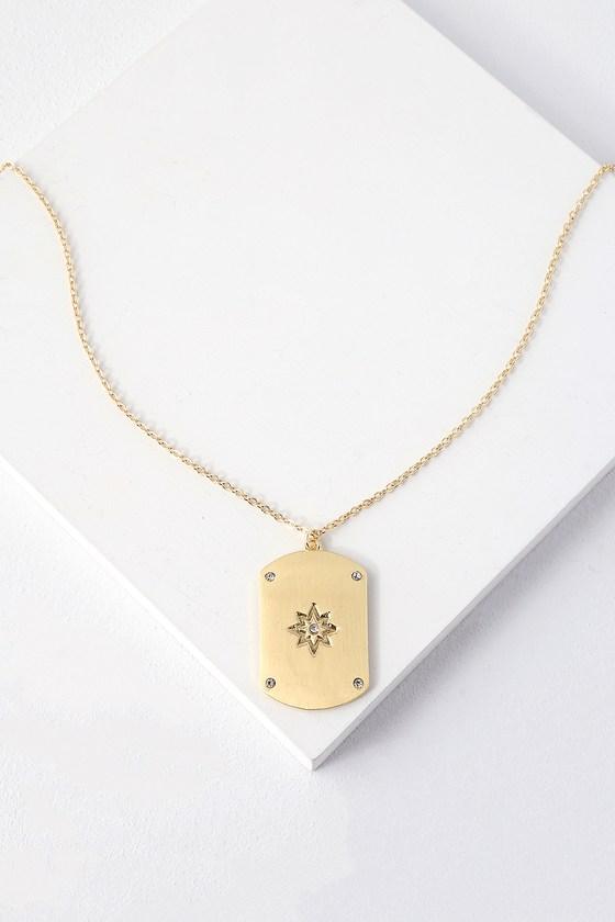 Born A Star Gold Pendant Necklace | Lulus