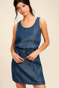 Olive & Oak Adley Dark Blue Chambray Dress