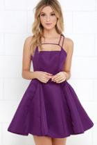 Lulu*s Gift Of Rhyme Purple Skater Dress