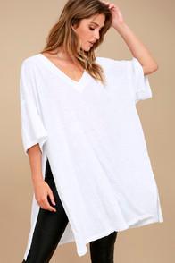 Free People City Slicker White Tunic Top