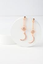 Perseids Rose Gold Rhinestone Moon Ear Jackets | Lulus