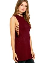 Lucy Love Moon Hawk Wine Red Tunic Top