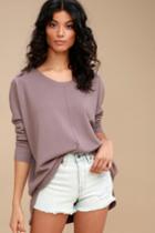 Dreamers Keesa Dusty Purple Oversized Sweater Top | Lulus