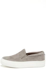 Steve Madden Gills Grey Suede Leather Flatform Sneakers