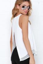Lulus | Riddles And Giggles Ivory Top | Size X-large | White | 100% Polyester