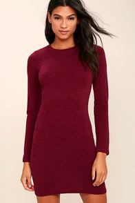 Lulus In The Simpli-city Burgundy Sweater Dress