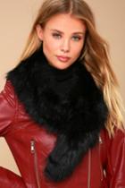 Oksana Black Faux Fur Scarf | Lulus