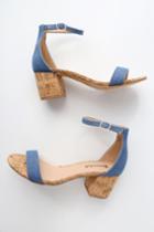 Bonnibel Brooke Blue Cork Ankle Strap Heels | Lulus