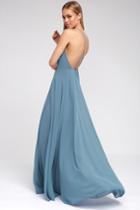 Mythical Kind Of Love Slate Blue Maxi Dress | Lulus