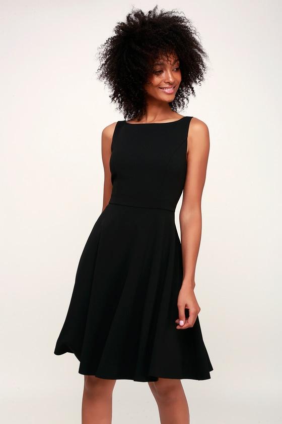 Fall For You Black Skater Dress | Lulus