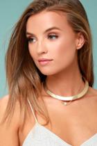 Lulus | Glam Gala Gold And Pearl Layered Collar Necklace