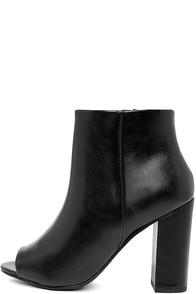 My Delicious Way Up Black High Heel Peep-toe Booties