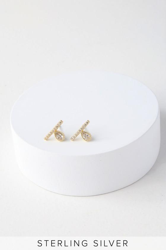 Yasmina Gold Rhinestone Earrings | Lulus