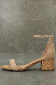 Breckelle's June Natural Cork Ankle Strap Heels