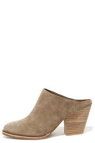 Steve Madden Miilo Taupe Suede Leather Mules