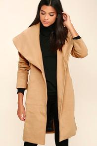 Mink Pink Dawn Til Dusk Beige Coat