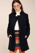 The Fifth Label | Dream Town Navy Blue Coat | Size X-small | 100% Polyester | Lulus