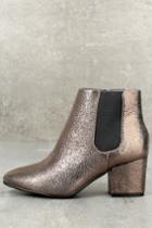 Bamboo | Magnus Pewter Metallic Ankle High Heel Boots | Size 10 | Silver | Lulus