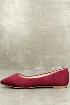 Bella Marie Holly Burgundy Suede Flats