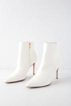 Selenah White Pointed Toe Ankle Booties | Lulus