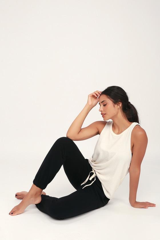 Long Flight Black Drawstring Lounge Pants | Lulus