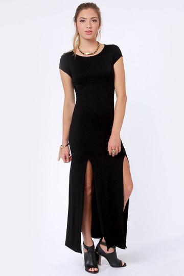 Dressed To A Tee Black Maxi Dress