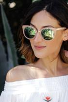 My Cougar Pink And Green Mirrored Sunglasses | Lulus